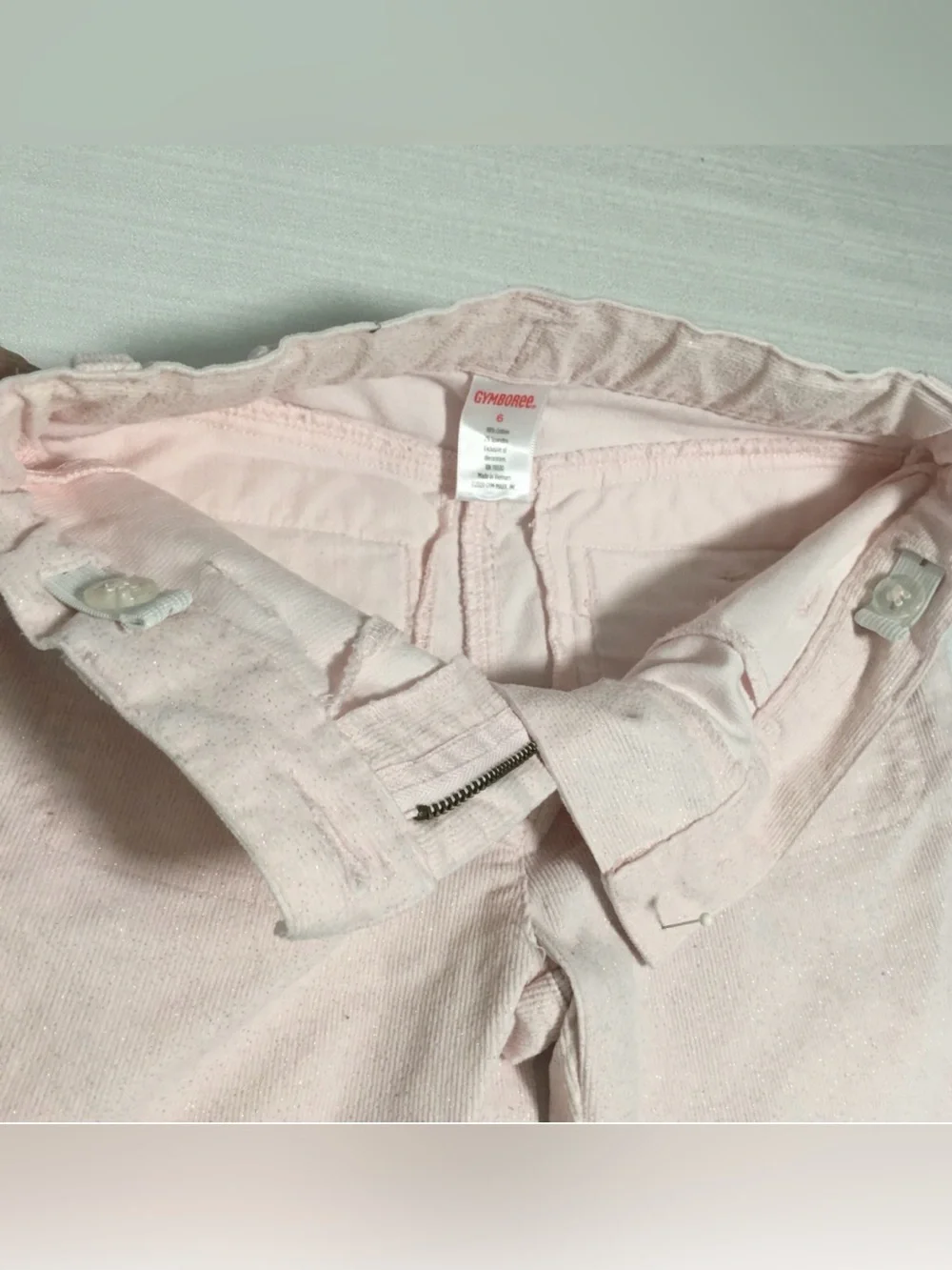 Gymboree Pink Corduroy Ballerina sparkles EMB Flare Pants Adjustable Waist